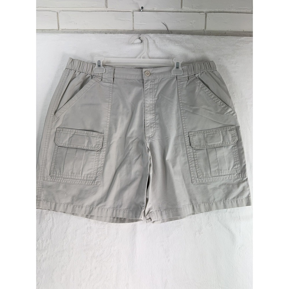 Savane Shorts Mens‎ 48 Beige Cargo Elastic Waist Pockets Comfort Fit Casual